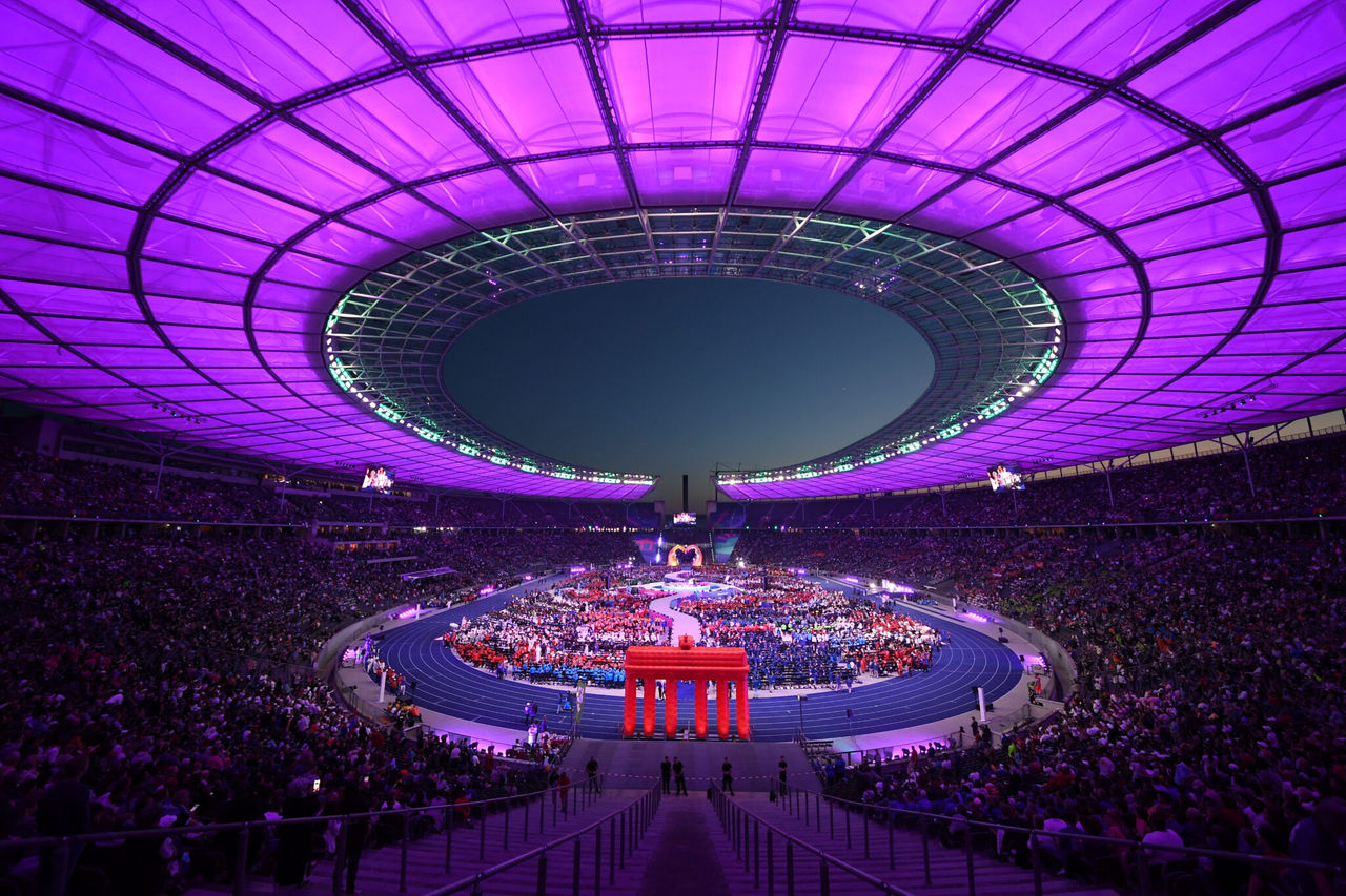 Olympiastadion 
Eroeffnungsfeier der Special Olympics World Games Berlin 2023 im Olympiastadion in Berlin am 17.06.2023 
Fotograf: Juri Reetz 